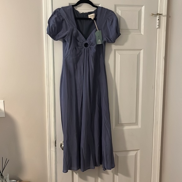 VICI Collection Samantha Puff Sleeve Midi Dress French Blue NWT - Picture 5 of 6